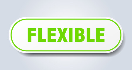 flexible sign. rounded isolated button. white sticker