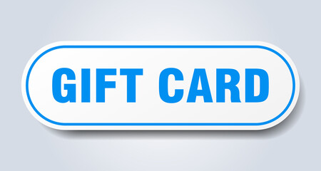 gift card sign. rounded isolated button. white sticker