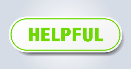helpful sign. rounded isolated button. white sticker