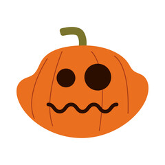 halloween pumpkin with face flat style icon