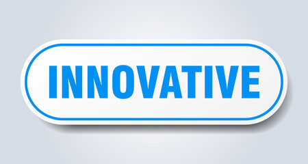 innovative sign. rounded isolated button. white sticker