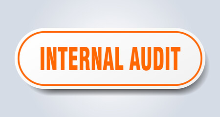 internal audit sign. rounded isolated button. white sticker