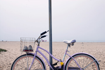 Purple strand cruiser locked to a pole