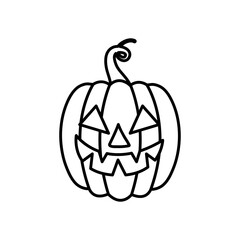 icon of halloween pumpkin, line style