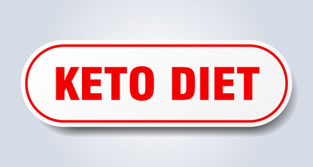 keto diet sign. rounded isolated button. white sticker