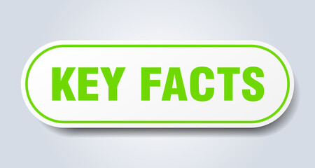 key facts sign. rounded isolated button. white sticker