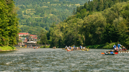 Traditional rafting on the Dunajec Gorge, Pieniny, Poland, © Kamil