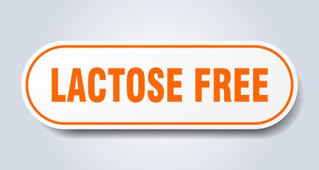 lactose free sign. rounded isolated button. white sticker