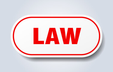 law sign. rounded isolated button. white sticker
