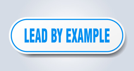 lead by example sign. rounded isolated button. white sticker