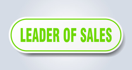 leader of sales sign. rounded isolated button. white sticker