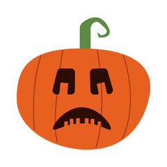 halloween pumpkin with face flat style icon
