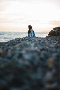 Beach Walk At Sunset