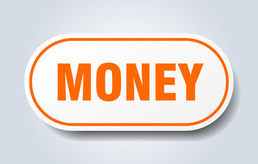 money sign. rounded isolated button. white sticker