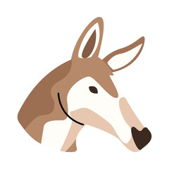 wild fawn animal head nature icon