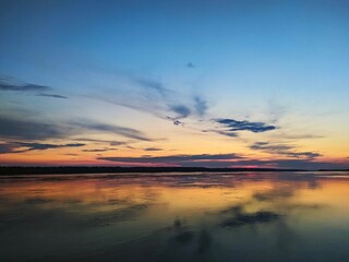 sunset over the lake
