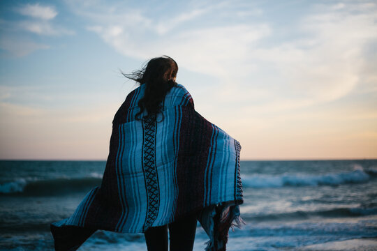 Beach Walk At Sunset