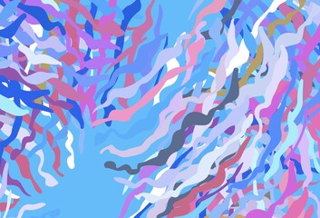 Light Multicolor vector texture with curved lines.