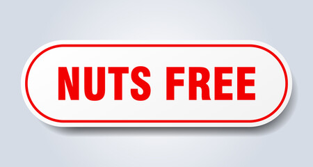 nuts free sign. rounded isolated button. white sticker