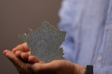 modern france map of the country 3d