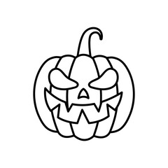cartoon halloween pumpkin icon image, line style