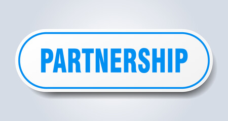 partnership sign. rounded isolated button. white sticker