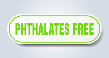 phthalates free sign. rounded isolated button. white sticker