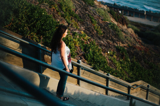 Beach Walk At Sunset
