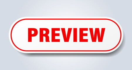 preview sign. rounded isolated button. white sticker