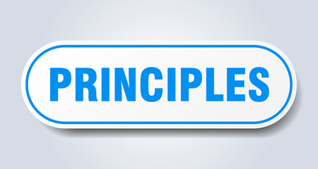 principles sign. rounded isolated button. white sticker