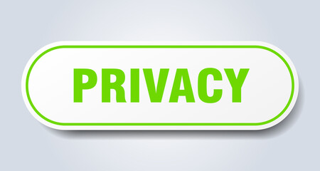 privacy sign. rounded isolated button. white sticker