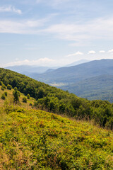 Landscape with mountains and sky.  Beskids Mountains