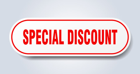 special discount sign. rounded isolated button. white sticker