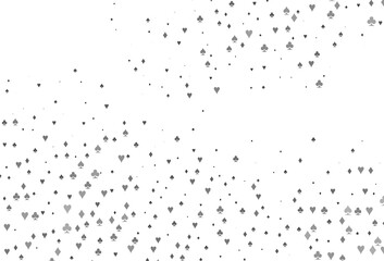 Light Silver, Gray vector pattern with symbol of cards.