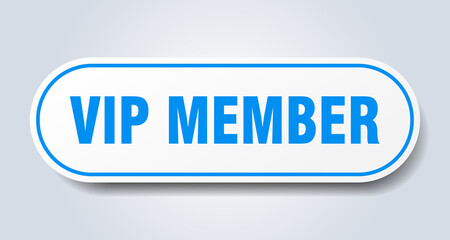 vip member sign. rounded isolated button. white sticker