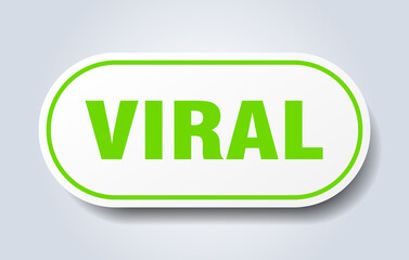 viral sign. rounded isolated button. white sticker