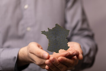 modern france map of the country 3d