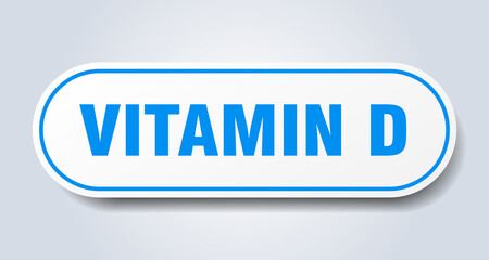 vitamin d sign. rounded isolated button. white sticker
