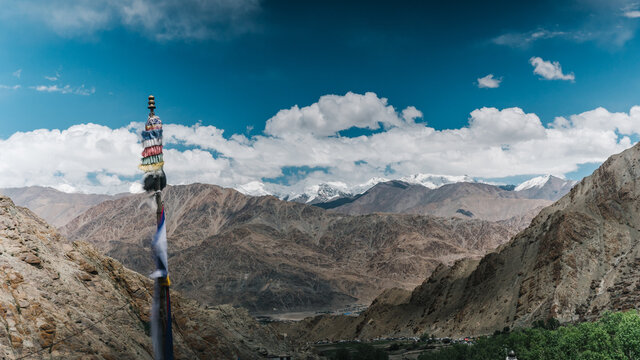 View at mountains from Hemis monastery in Ladakh