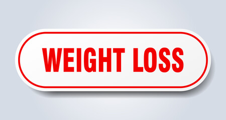 weight loss sign. rounded isolated button. white sticker