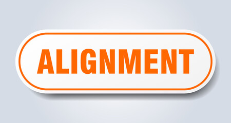 alignment sign. rounded isolated button. white sticker