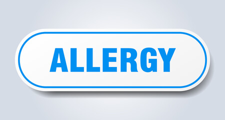 allergy sign. rounded isolated button. white sticker