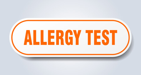 allergy test sign. rounded isolated button. white sticker