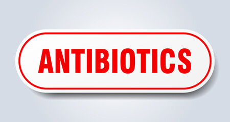 antibiotics sign. rounded isolated button. white sticker
