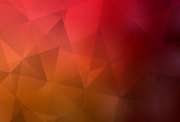 Dark Red, Yellow vector gradient triangles texture.