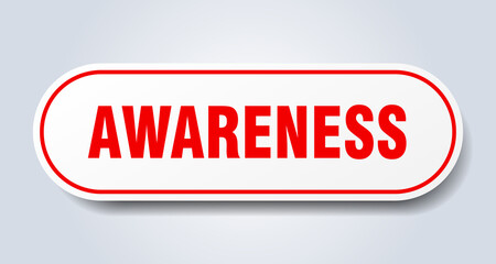 awareness sign. rounded isolated button. white sticker