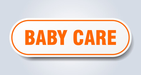 baby care sign. rounded isolated button. white sticker
