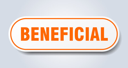 beneficial sign. rounded isolated button. white sticker
