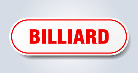 billiard sign. rounded isolated button. white sticker