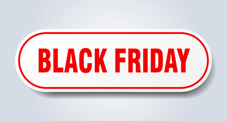 black friday sign. rounded isolated button. white sticker